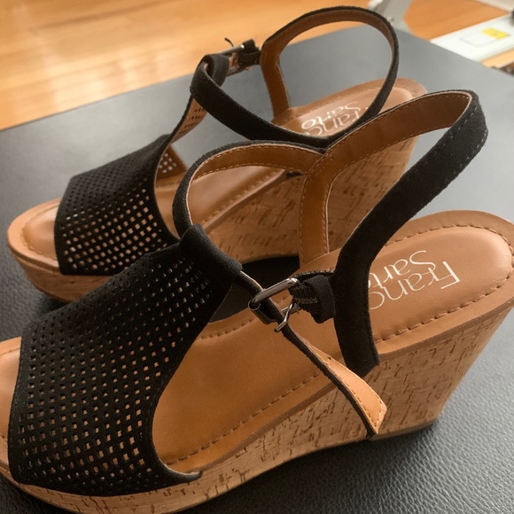 **SOLD** LIKE NEW Franco Sarto Wedge Sandals. Worn twice, size 7 - Picture 3 of 4